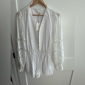 NEVER WORN super cute white romper!
